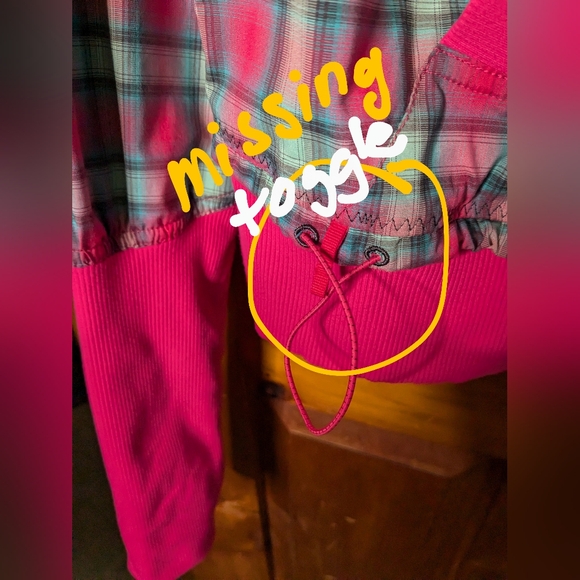 LULULEMON* pink plaid hooded 3/4 zip front pouch pocket thumbhole sleeve… - Picture 14 of 17